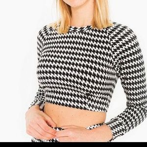 Houndstooth American Apparel Crop Top